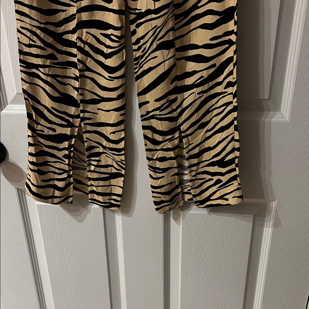 Sold - 4/$20 Zara Animal Print Wide Leg Pants - Black and Tan - Picture 5 of 5